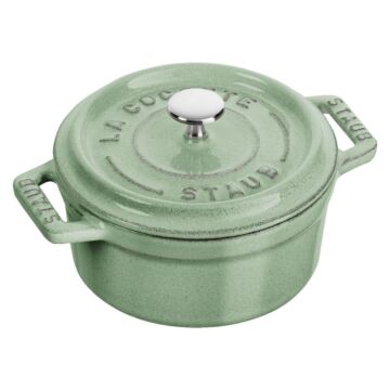 STAUB Mini Cocotte 10cm , rund, Salbeigrün