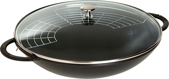 STAUB Wok mit Glasdeckel, 37cm - inkl. Abtropfgitter