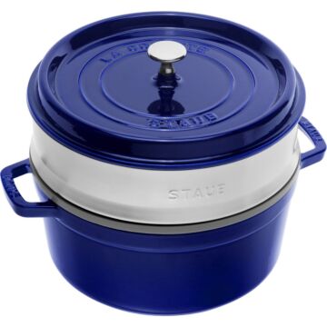 STAUB La Cocotte + Dämpfeinsatz, Dunkelblau - 26cm