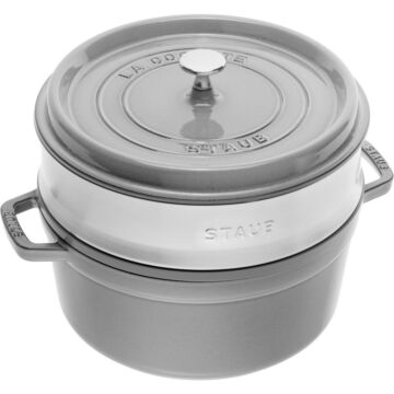 STAUB La Cocotte + Dämpfeinsatz, Graphit-Grau - 26cm