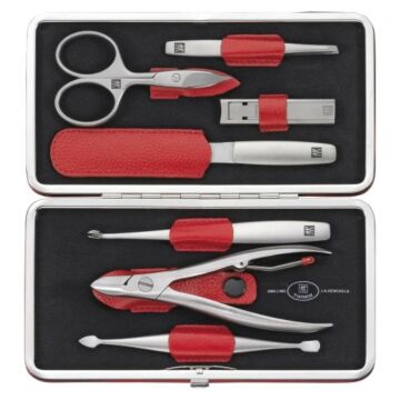 Zwilling Maniküre Pediküre Set 7tlg , Leder ,rot 97093-022